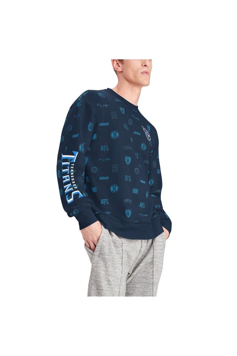 Men's Tommy Hilfiger Navy Tennessee Titans Reid Graphic Pullover Sweatshirt, Alternate, color, Navy
