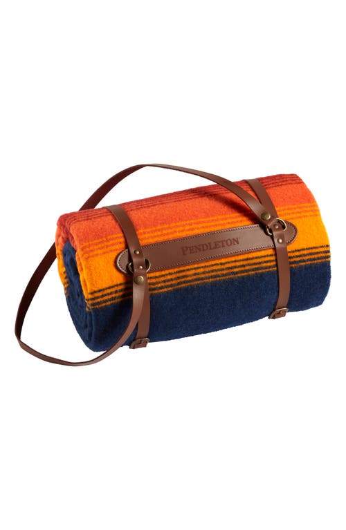 Pendleton National Park Stripe Throw Blanket & Carrier In Multi