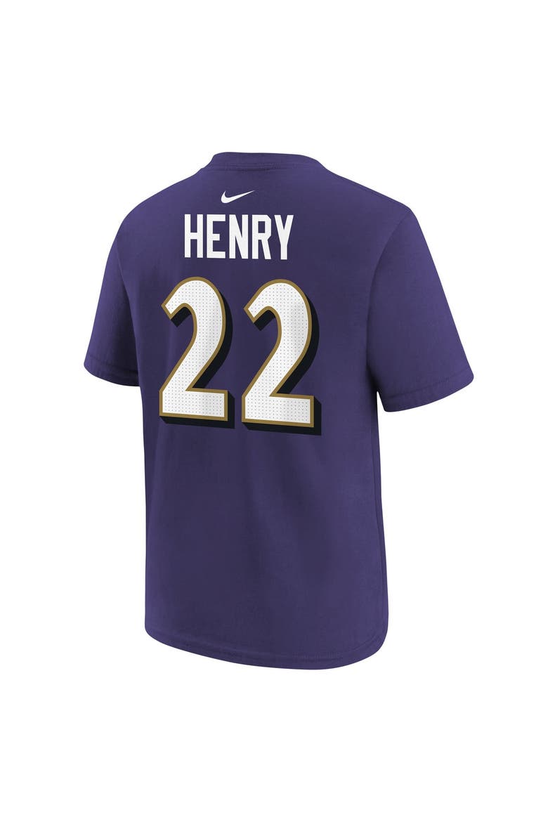 Youth Nike Derrick Henry Purple Baltimore Ravens Player Name & Number T-Shirt, Alternate, color, Purple