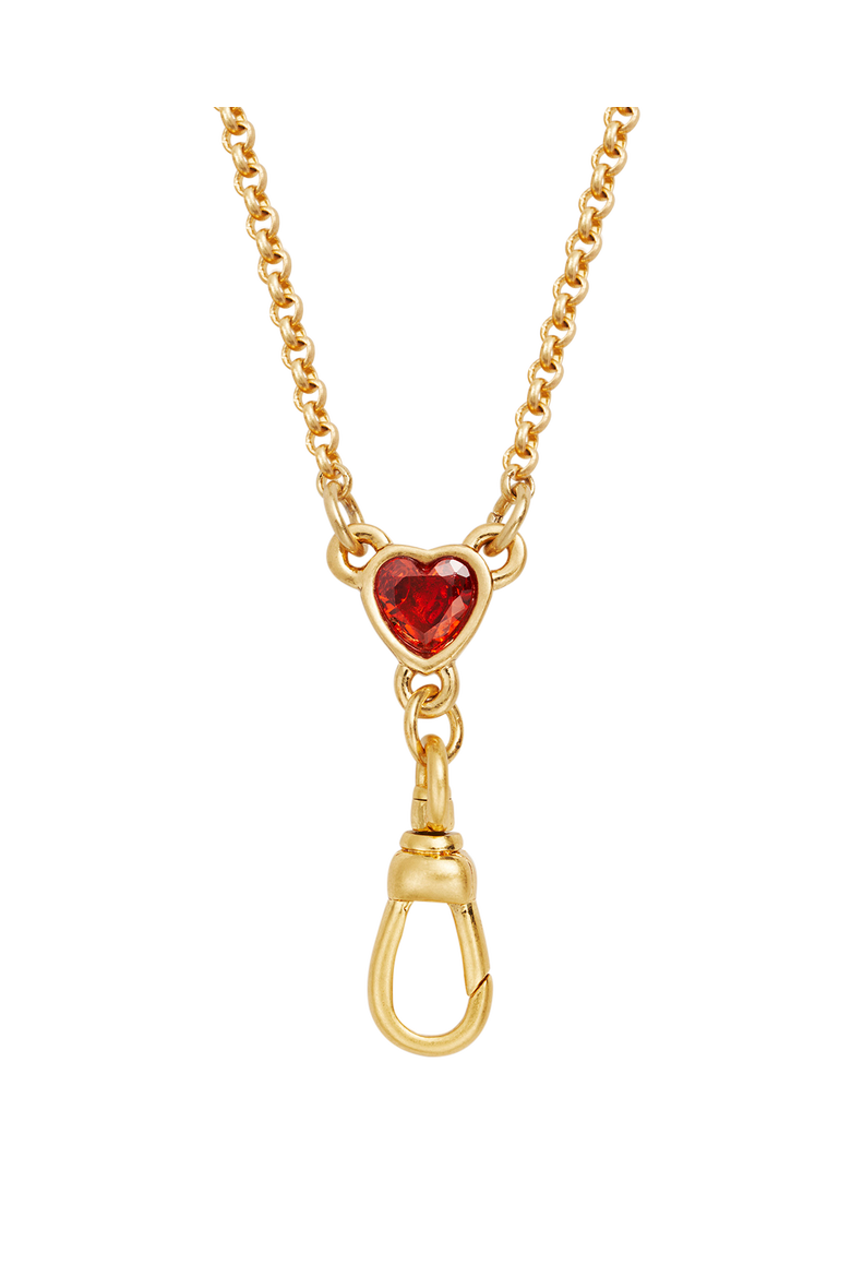 Love Heart Clasp Chain Necklace, Alternate, color, Gold
