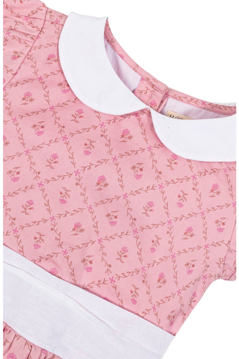 Baby Girls' Organic Sateen Peter Pan Collar Dress, Infant, Alternate, color, Pink Lattice Floral