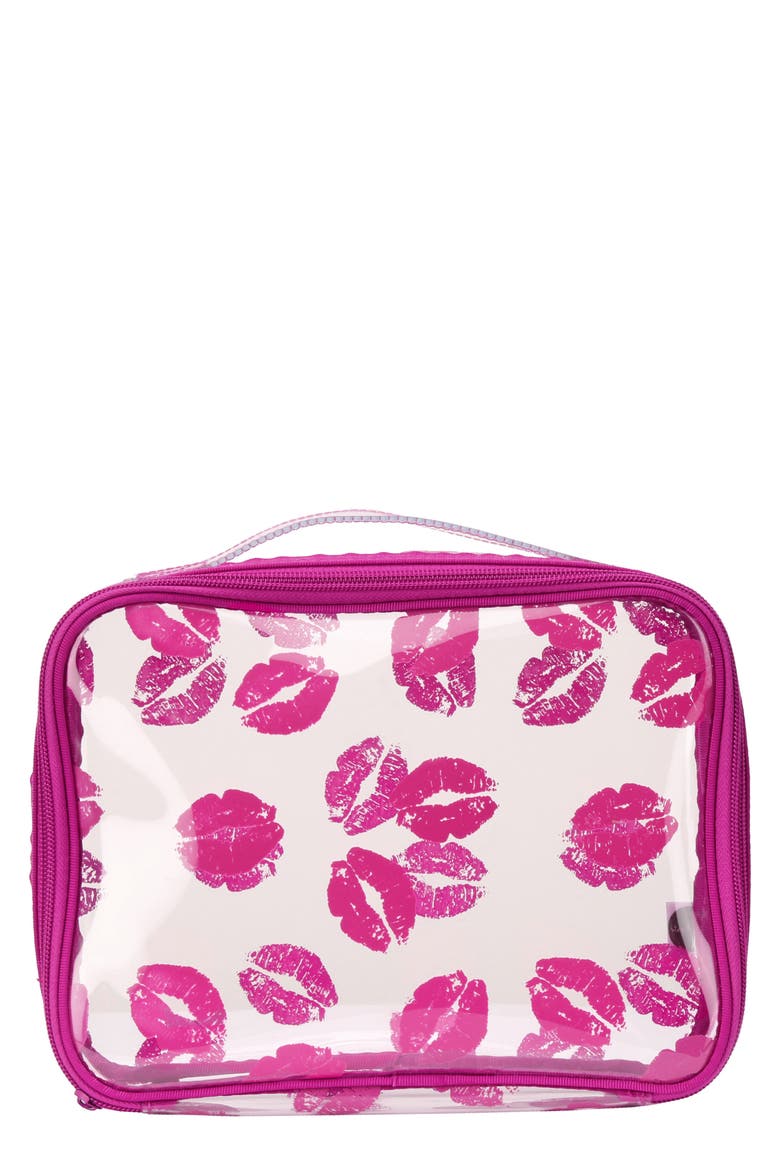 steph&co. 'Berry Kiss' Travel Cosmetics Case, Main, color, NO COLOR