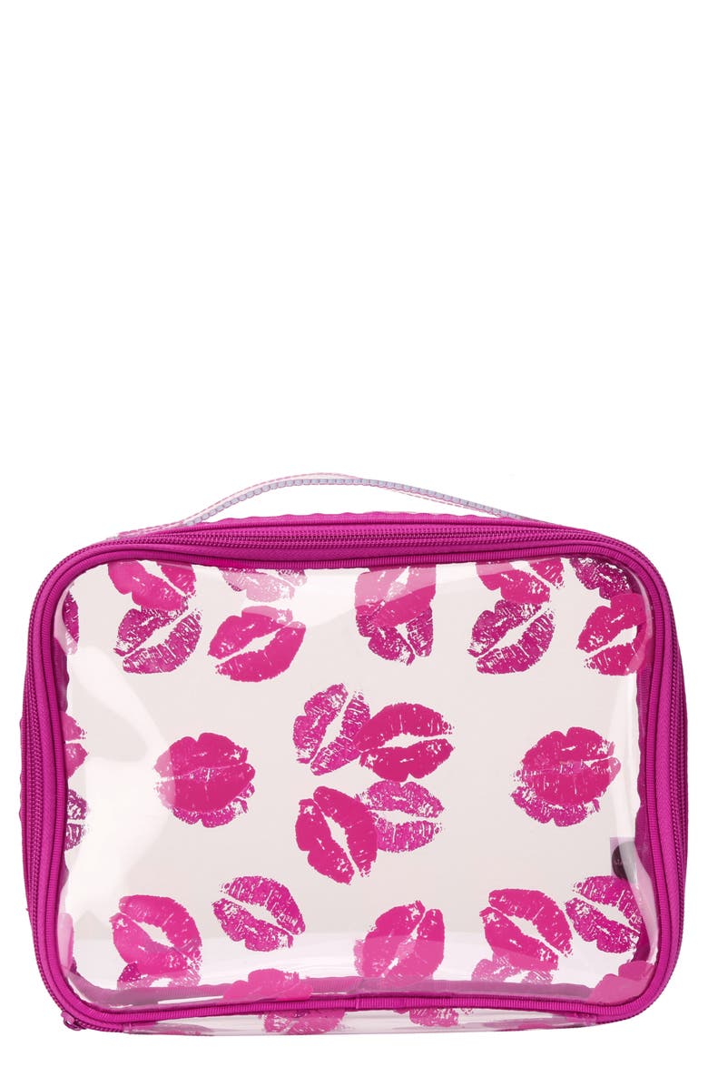 steph&co . 'Berry Kiss' Travel Cosmetics Case, Main, color, 
