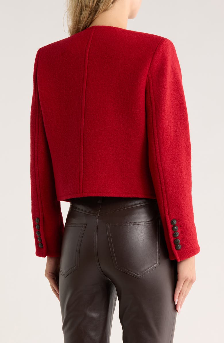 Veronica Beard Leslie Virgin Wool Jacket, Alternate, color, Crimson