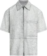 Hudson Jeans Leather Zip Front Shirt