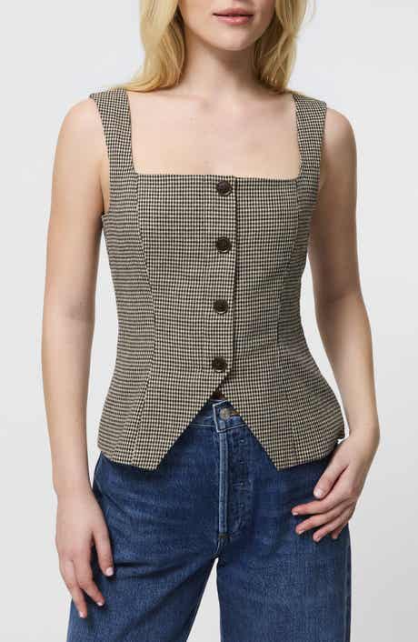 French Connection Houndstooth Sleeveless Top
