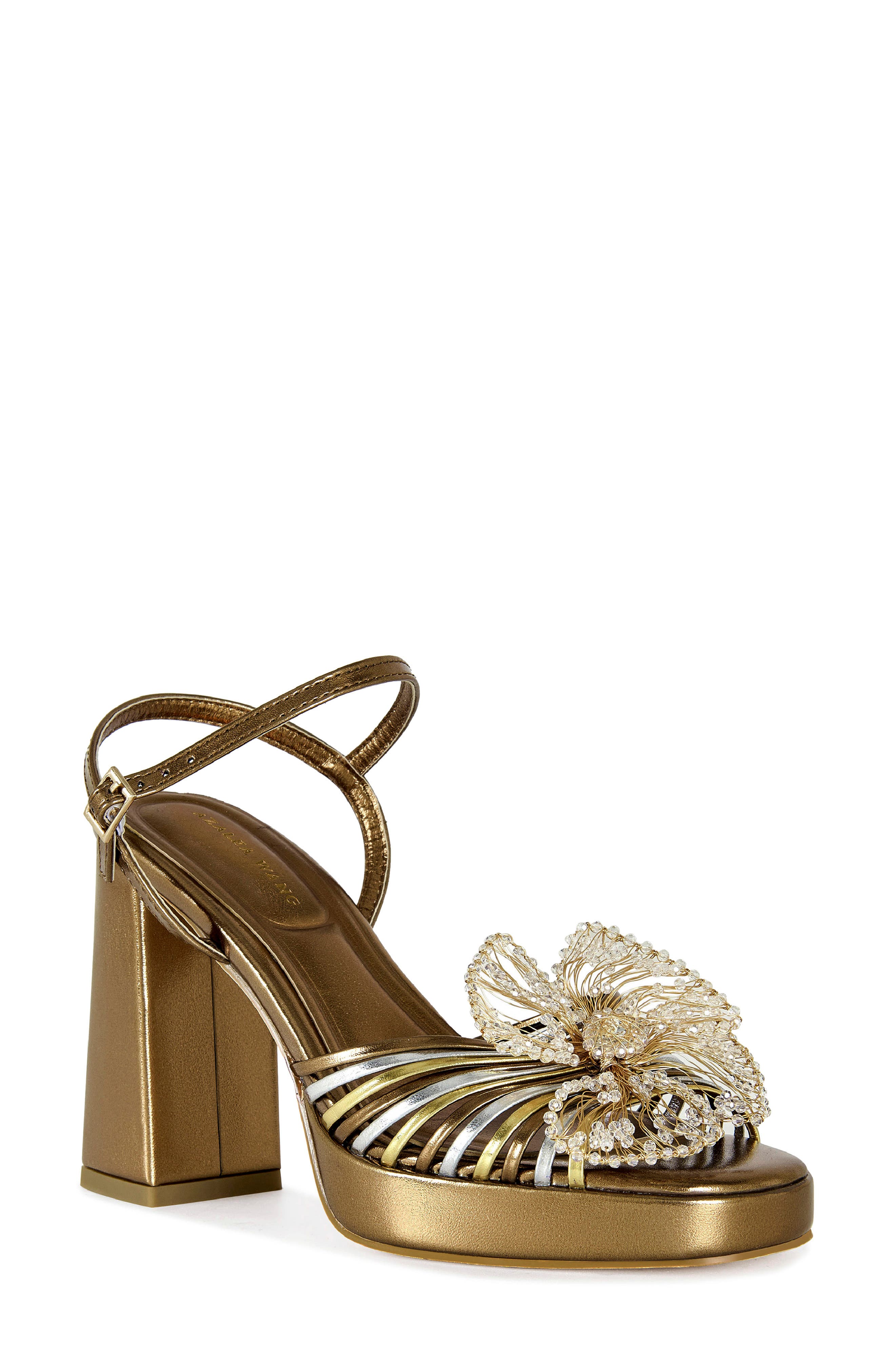 AZALEA WANG Seraphina Ankle Strap Platform Sandal, Main, color, Bronze