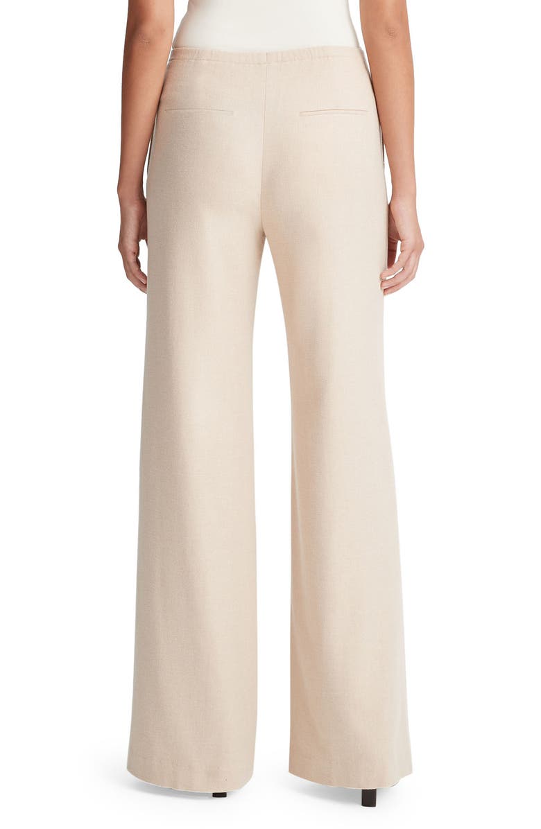 Vince Brushed Flannel Wide Leg Pants, Alternate, color, Oat Milk