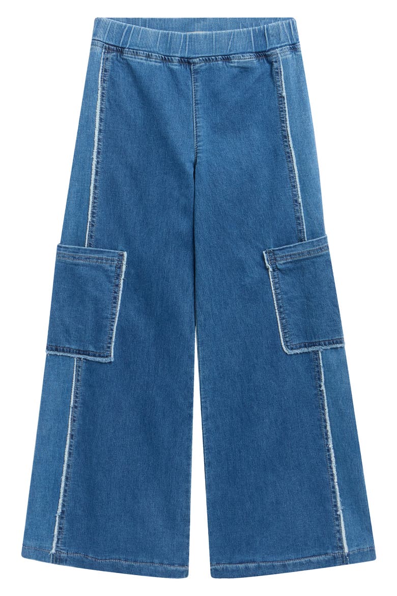 Kids' Wide Leg Cargo Jeans, Main, color, INDIGO