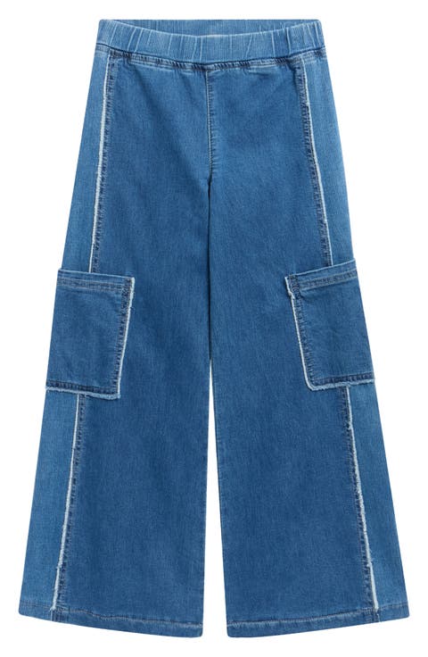 Kids' Wide Leg Cargo Jeans