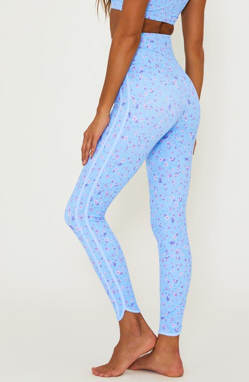 BEACH RIOT BEACH RIOT NELLA FLORAL SIDE STRIPE ANKLE LEGGINGS