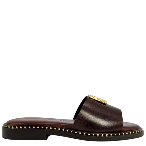 Leather Hammered Hardware Sandal