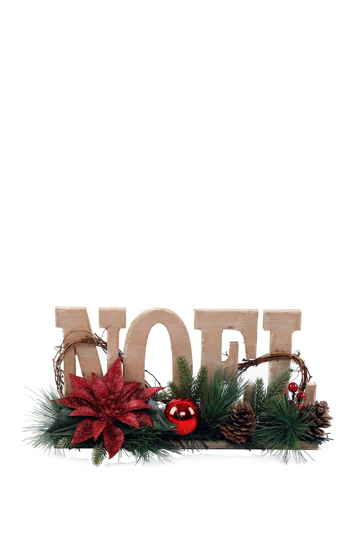 FLORA BUNDA 17" Wood Noel Floral Sign