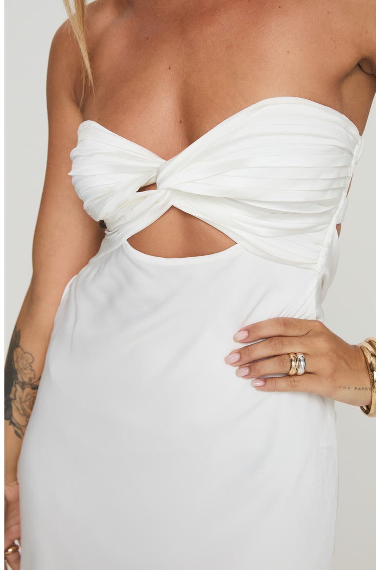 Shellie Strapless Minidress, Alternate, color, WHITE