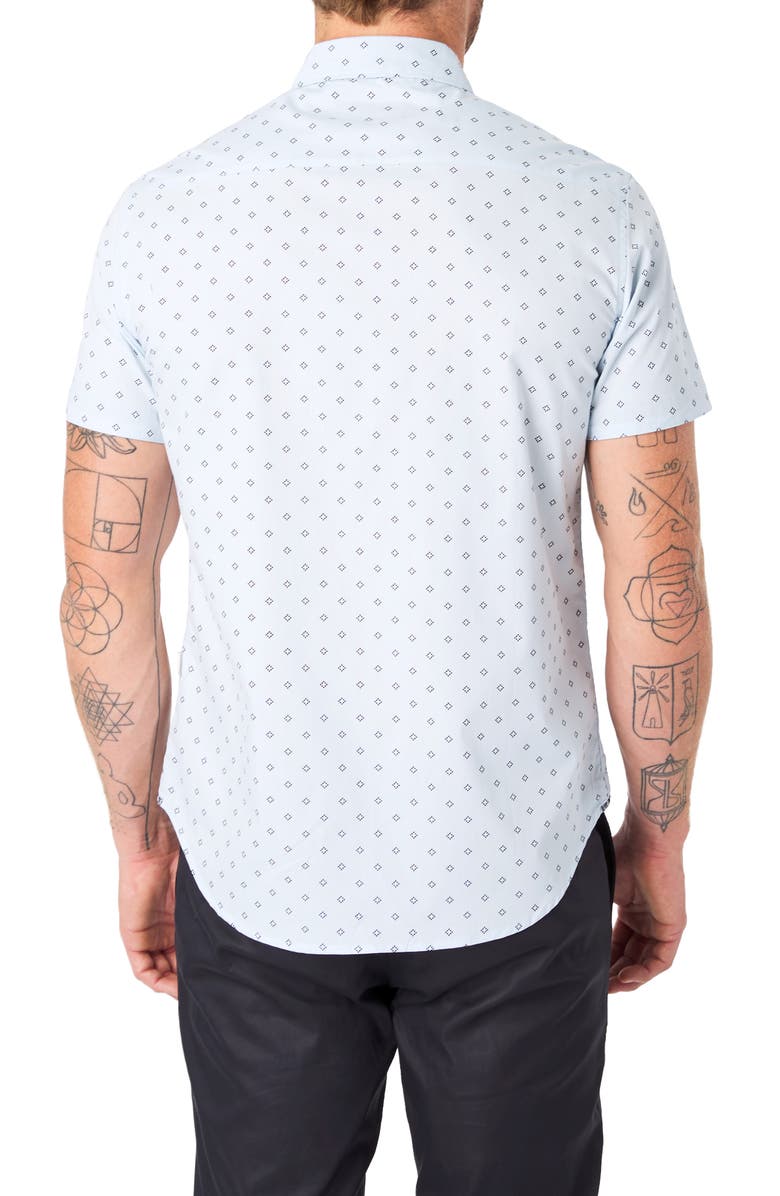 7 Diamonds Flux Slim Fit Short Sleeve Button-Up Shirt, Alternate, color, Light Blue