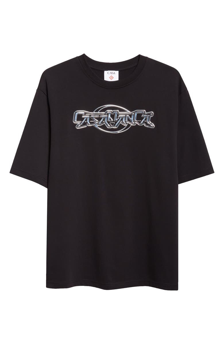 Casablanca Oversize 3D Chrome Logo Graphic T-Shirt, Alternate, color, Casa Chrome