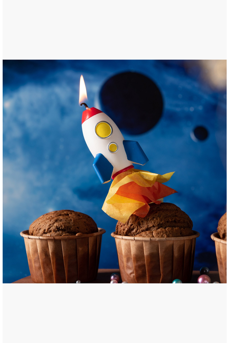 Rocket Candle Cake Topper, Alternate, color, Rocket