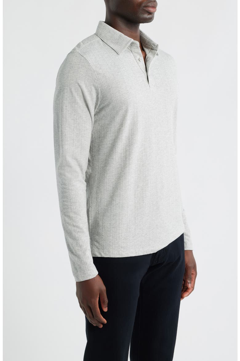 Monolif Stripe Long Sleeve Polo, Alternate, color, LIGHT GREY