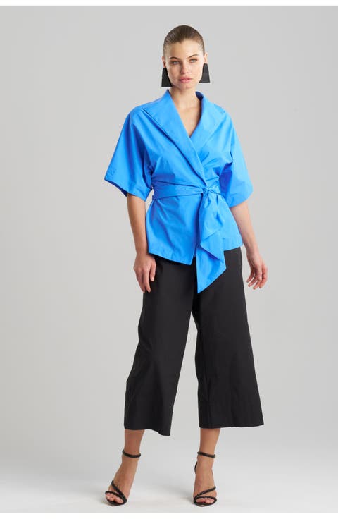 Techno Poplin Wrap Top