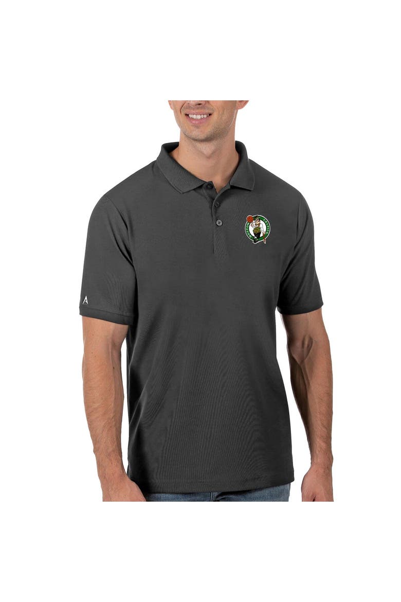 Men's Antigua Gray Boston Celtics Legacy Pique Polo, Main, color, Gray