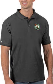 ANTIGUA Men's Antigua Gray Boston Celtics Legacy Pique Polo