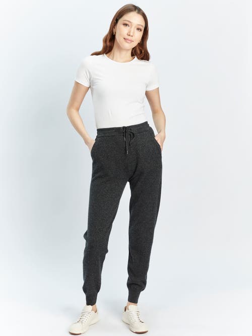 Gobi Mongolian Cashmere Cuffed Cashmere Jogger In Charcoal