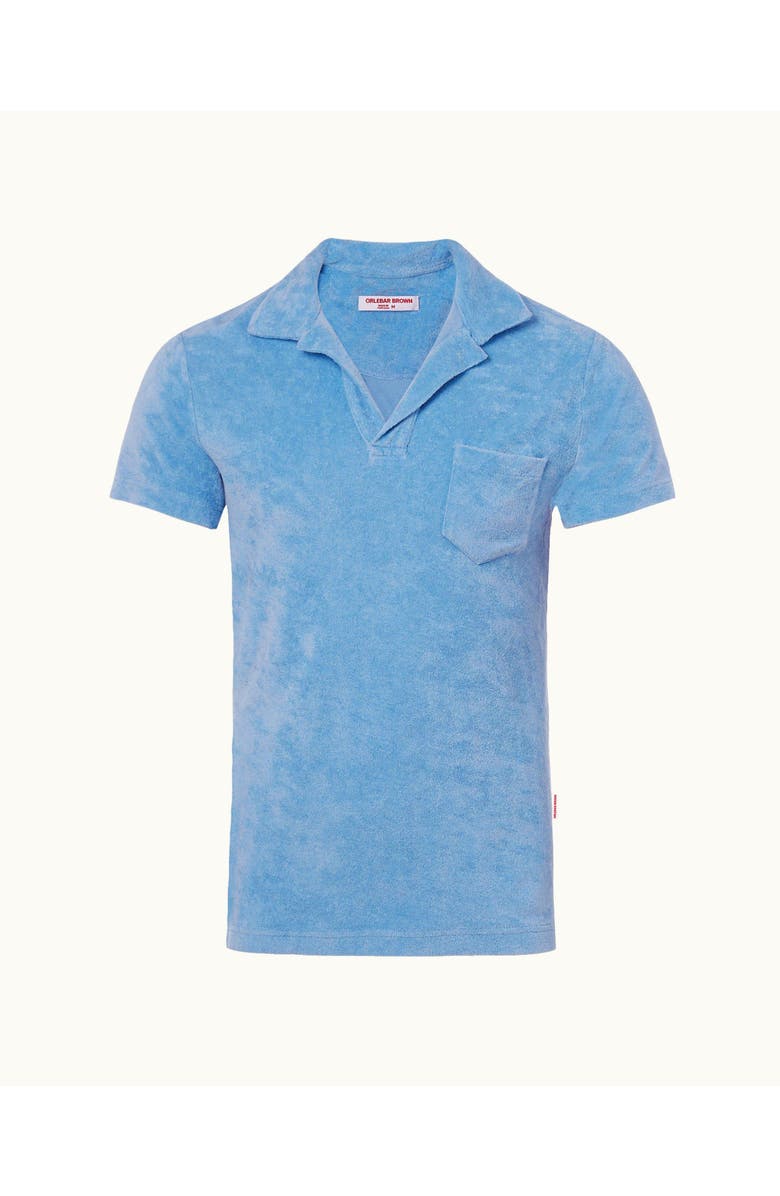 Orlebar Brown Terry Towelling Tailored Fit Towelling Polo Shirt, Alternate, color, Riviera