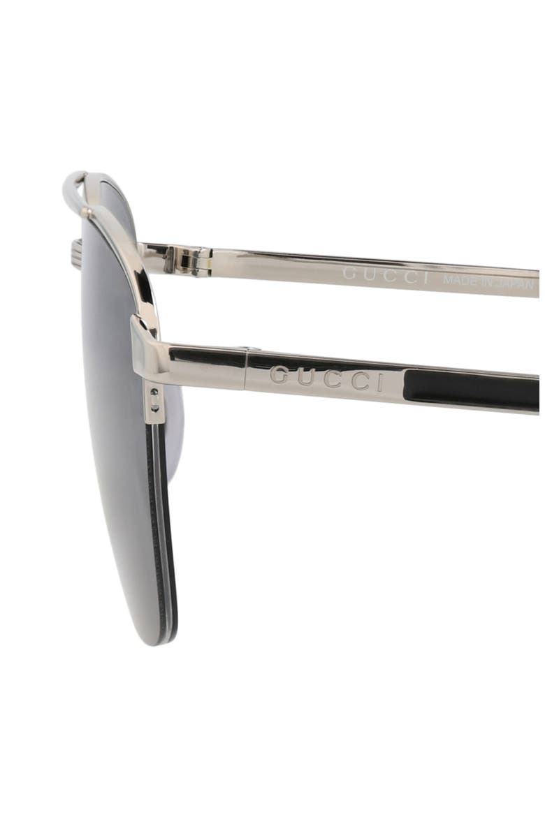 60mm Aviator Sunglasses, Alternate, color, SILVER SILVER GREY