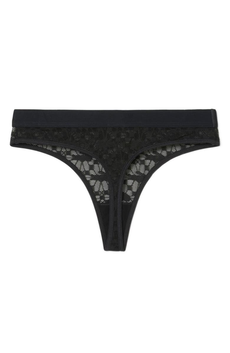 Lacoste Lace Thong, Alternate, color, Black