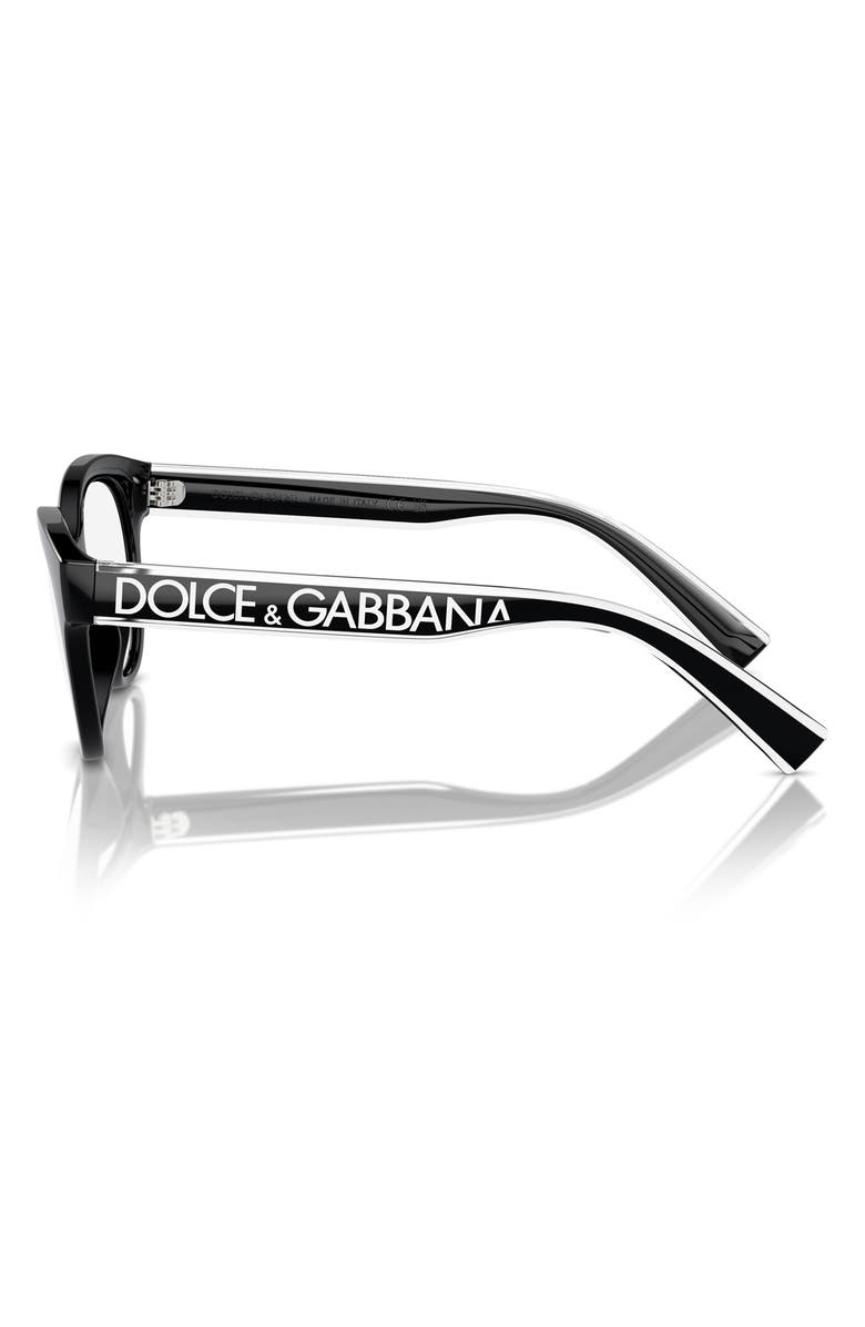 Dolce&Gabbana Kids' 48mm Phantos Optical Glasses, Alternate, color, Black / Demo Lens