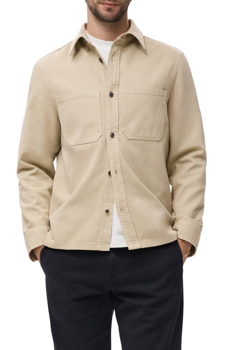 MANGO Cotton Denim Overshirt, Main, color, Beige