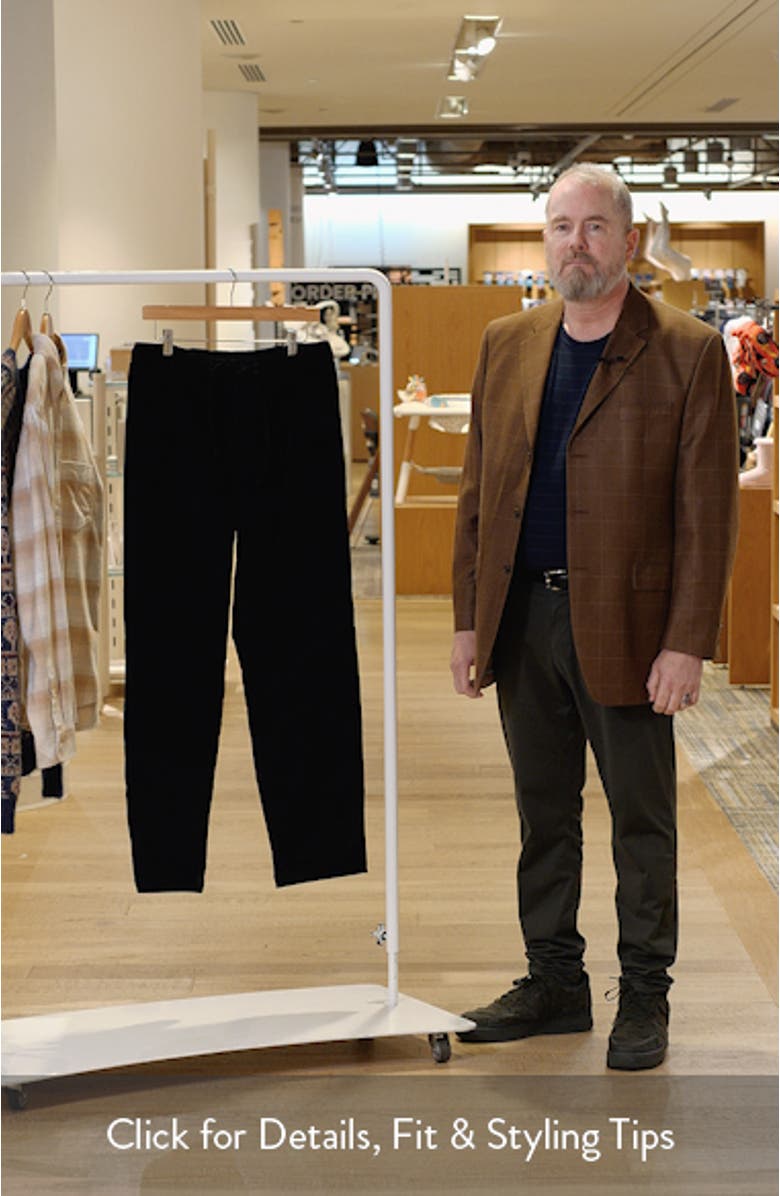 Flat Front Drawstring Cotton Stretch Corduroy Pants, sales video thumbnail