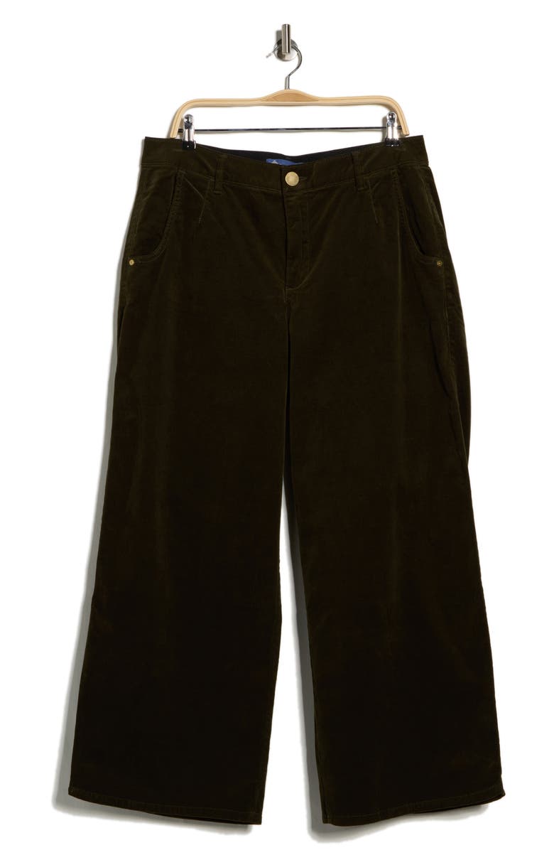 Democracy 'Ab'Solution Skyrise Wide Leg Corduroy Pants, Main, color, Winter Moss