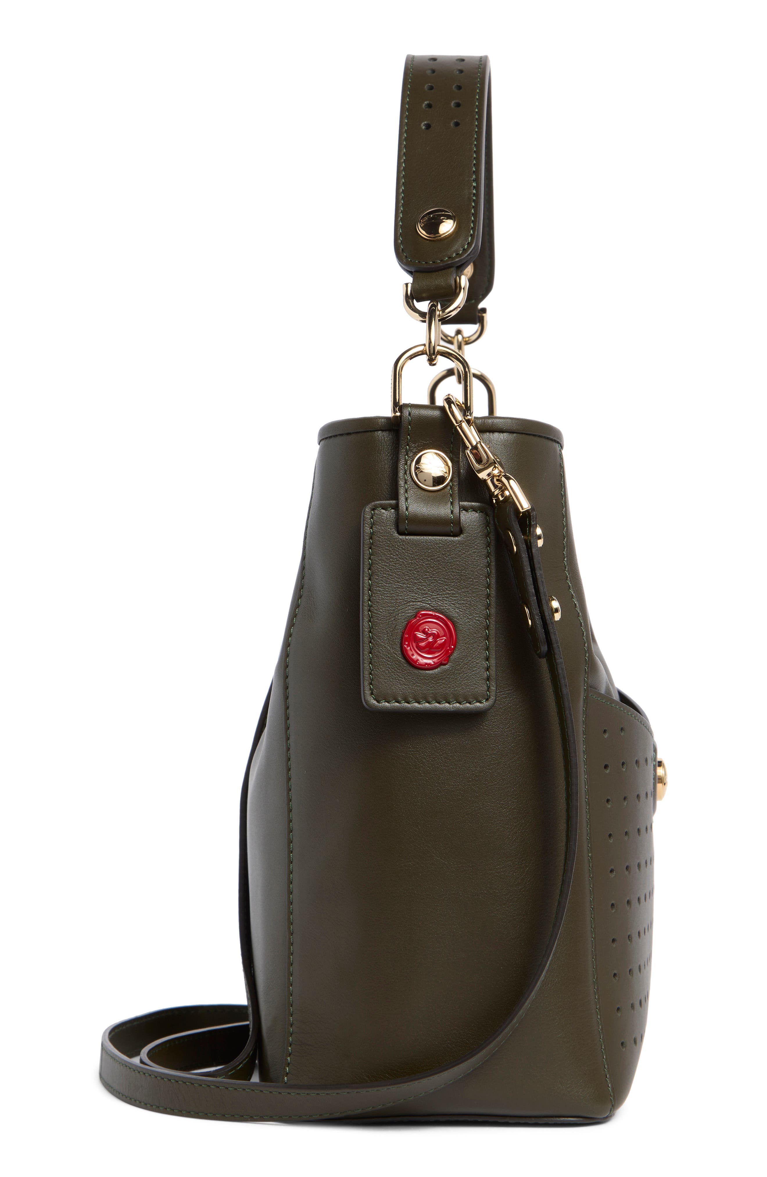 Longchamp Mademoiselle Perforated Hobo Bag, Alternate, color, Lichen