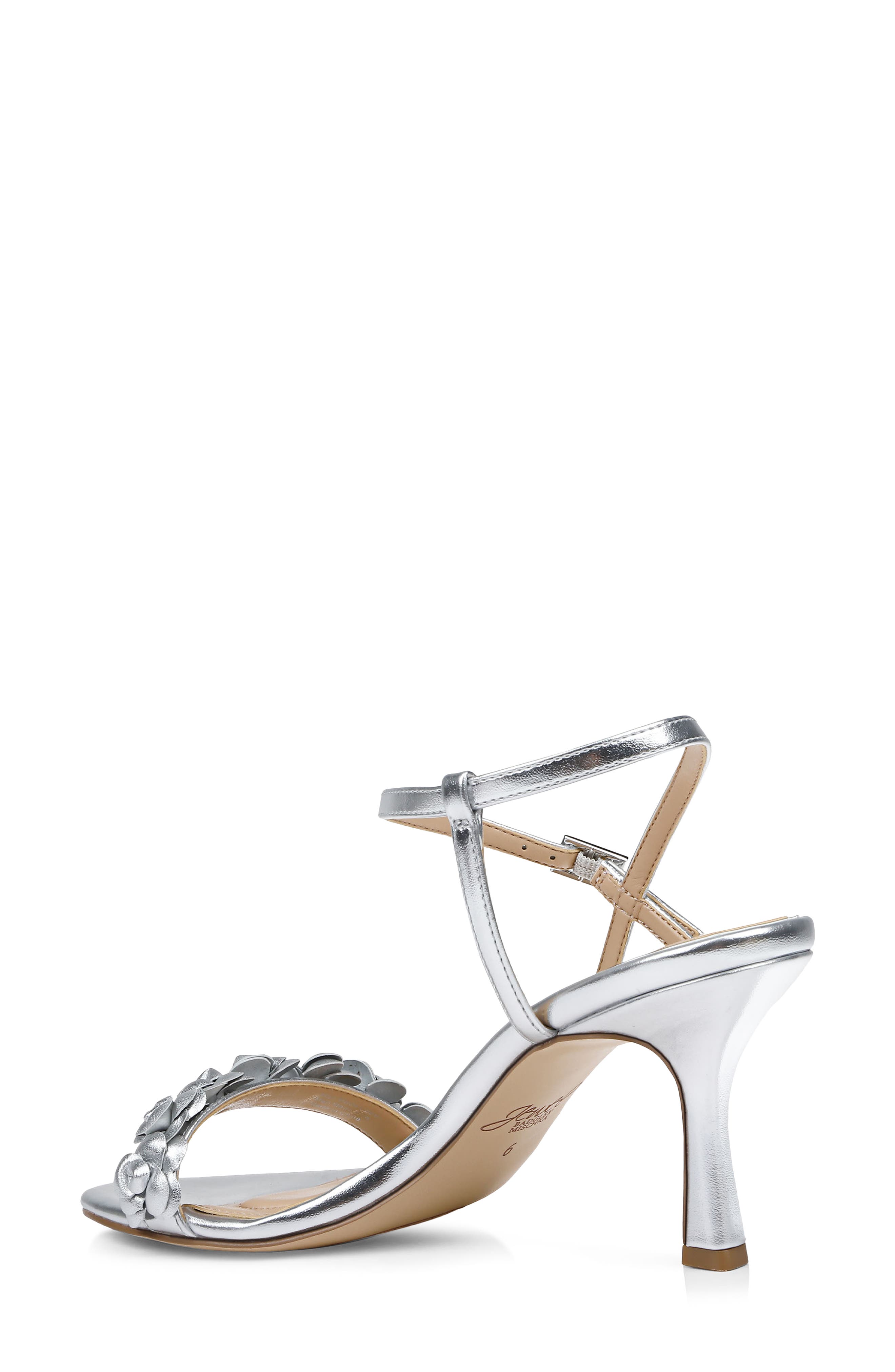 Jewel Badgley Mischka Saylor Ankle Strap Sandal, Alternate, color, Silver Metallic