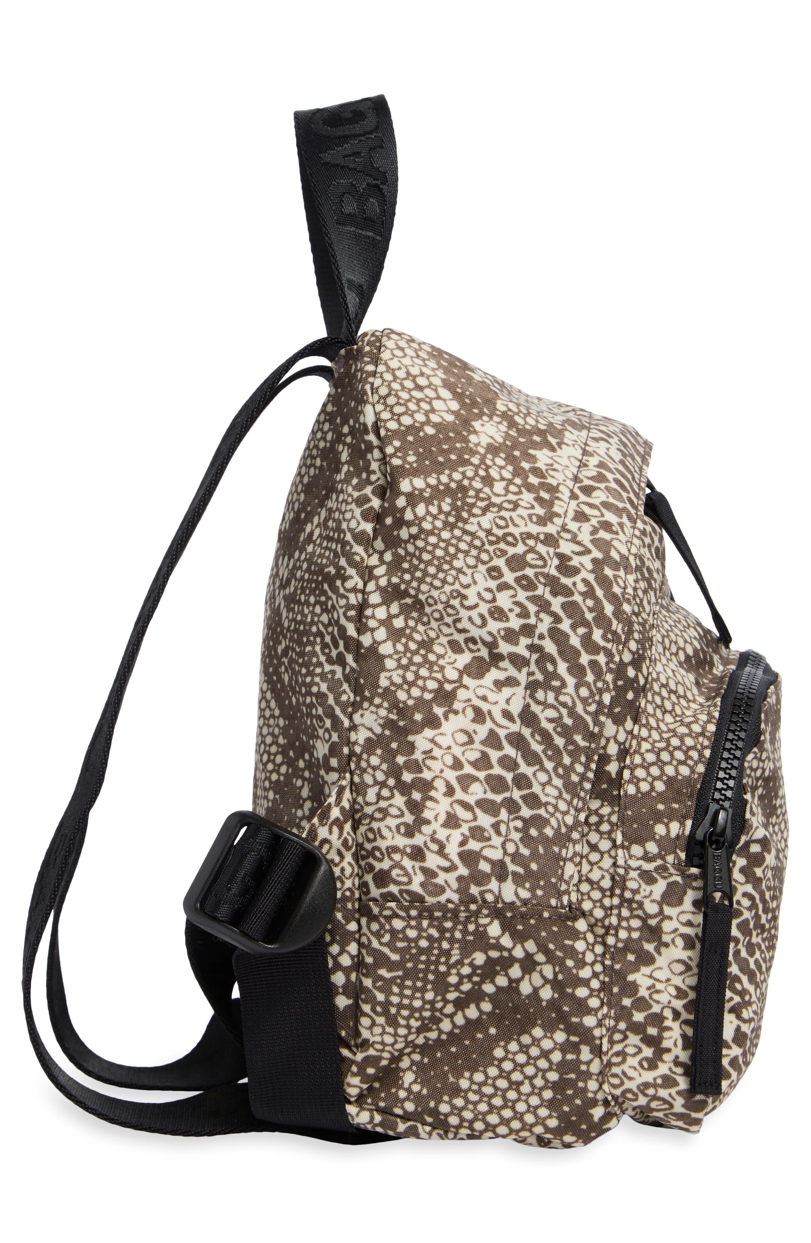 Mini Faux Snakeskin Nylon Backpack, Alternate, color, SNAKESKIN