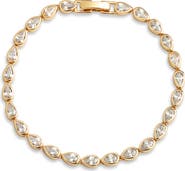 Nordstrom Pear Cubic Zirconia Bezel Tennis Bracelet