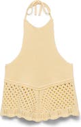 MANGO TEEN Open Stitch Crop Halter Top