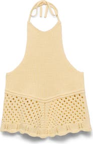 MANGO TEEN Open Stitch Crop Halter Top