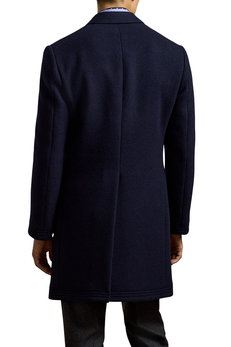 Kent Paddock Brushed Wool Topcoat, Alternate, color, NAVY