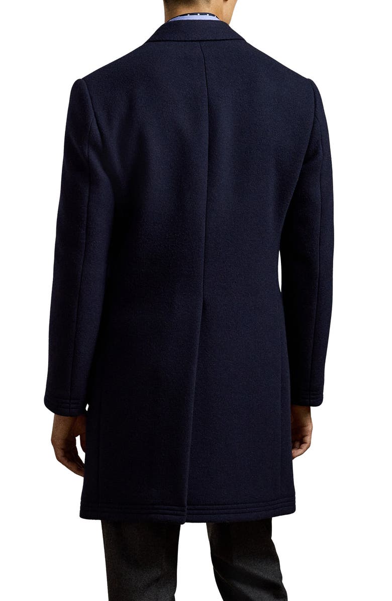 Ralph Lauren Purple Label Kent Paddock Brushed Wool Topcoat, Alternate, color, Navy