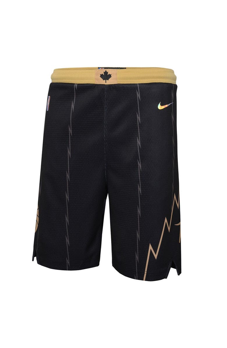 Nike Youth Nike Black Toronto Raptors 2021/22 City Edition Courtside Swingman Shorts, Alternate, color,