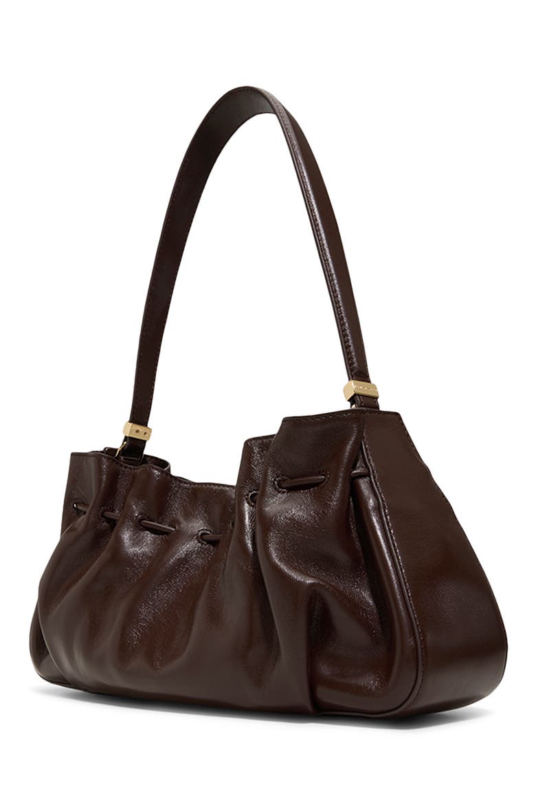 Ivy Leather Shoulder Bag, Alternate, color, DARK BROWN
