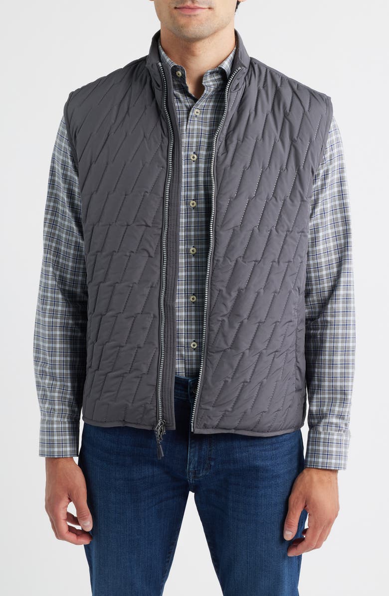 johnnie-O Belfry Quilted Vest, Main, color, Dark Gray