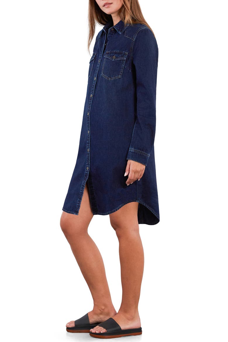 Amanda Long Sleeve Denim Shirtdress, Alternate, color, NAPA BLUE