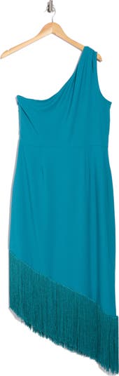 One Shoulder Fringe Hem Dress