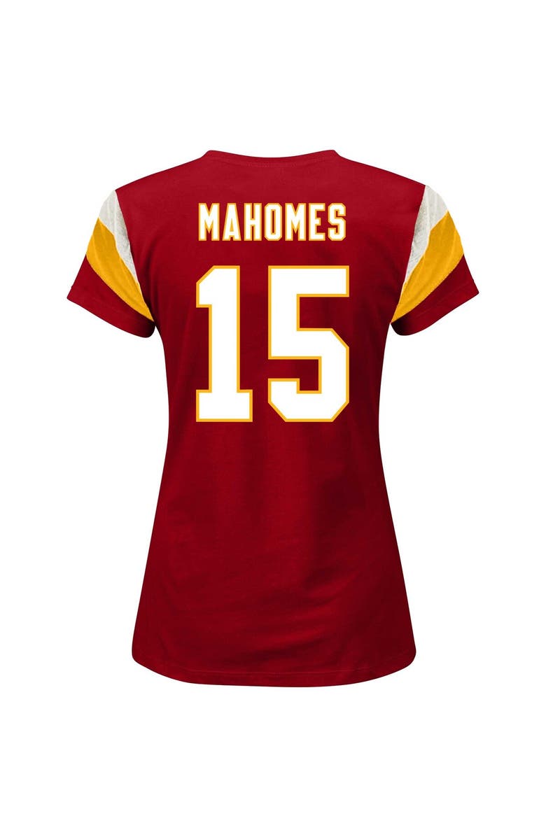 FANATICS Women's Fanatics Branded Patrick Mahomes Red Kansas City Chiefs Plus Size Sleeve Stripe Name & Number T-Shirt, Alternate, color,