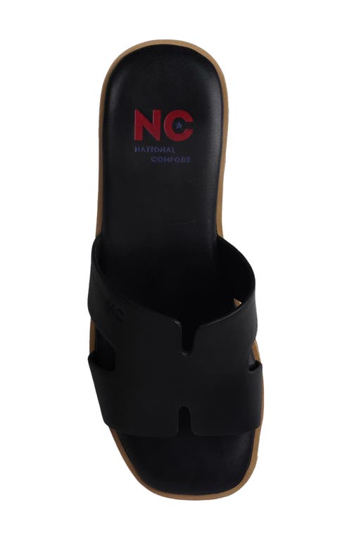 National Comfort Maxinne Platform Wedge Sandal In Black Leather