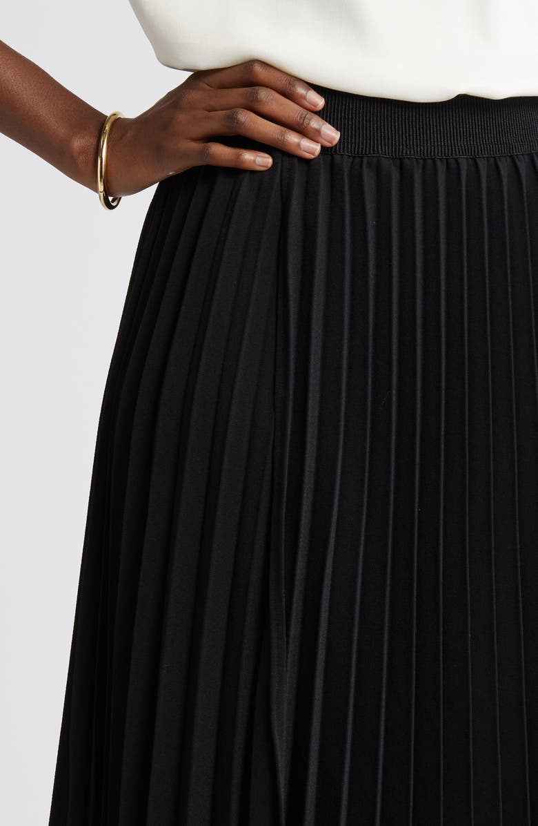 Nordstrom Pleated Asymmetric Hem Midi Skirt, Alternate, color, 