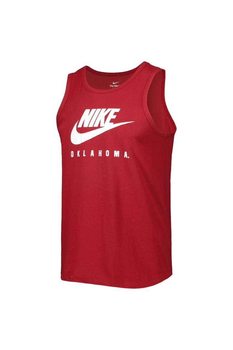 Men's Nike Crimson Oklahoma Sooners Futura Performance Scoop Neck Tank Top, Alternate, color, Crimson